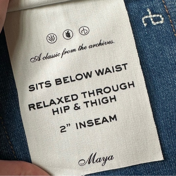 NWT rag & bone Maya High Rise Shorty Shorts Denim Size 25 Cuffed Jean - Picture 4 of 8